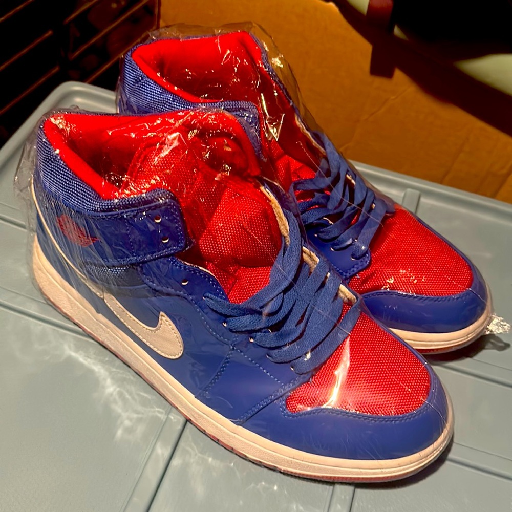 Red white and blue Jordan 1’s still wrapped in plastic! Won't last long !